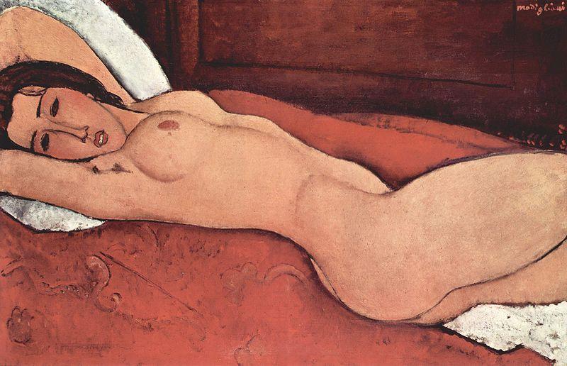Amedeo Modigliani Liegender Akt mit hinter dem Kopf verschrankten Armen oil painting image